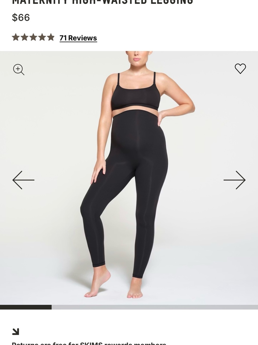 SKIMS Maternity High-Waisted Leggings - Black